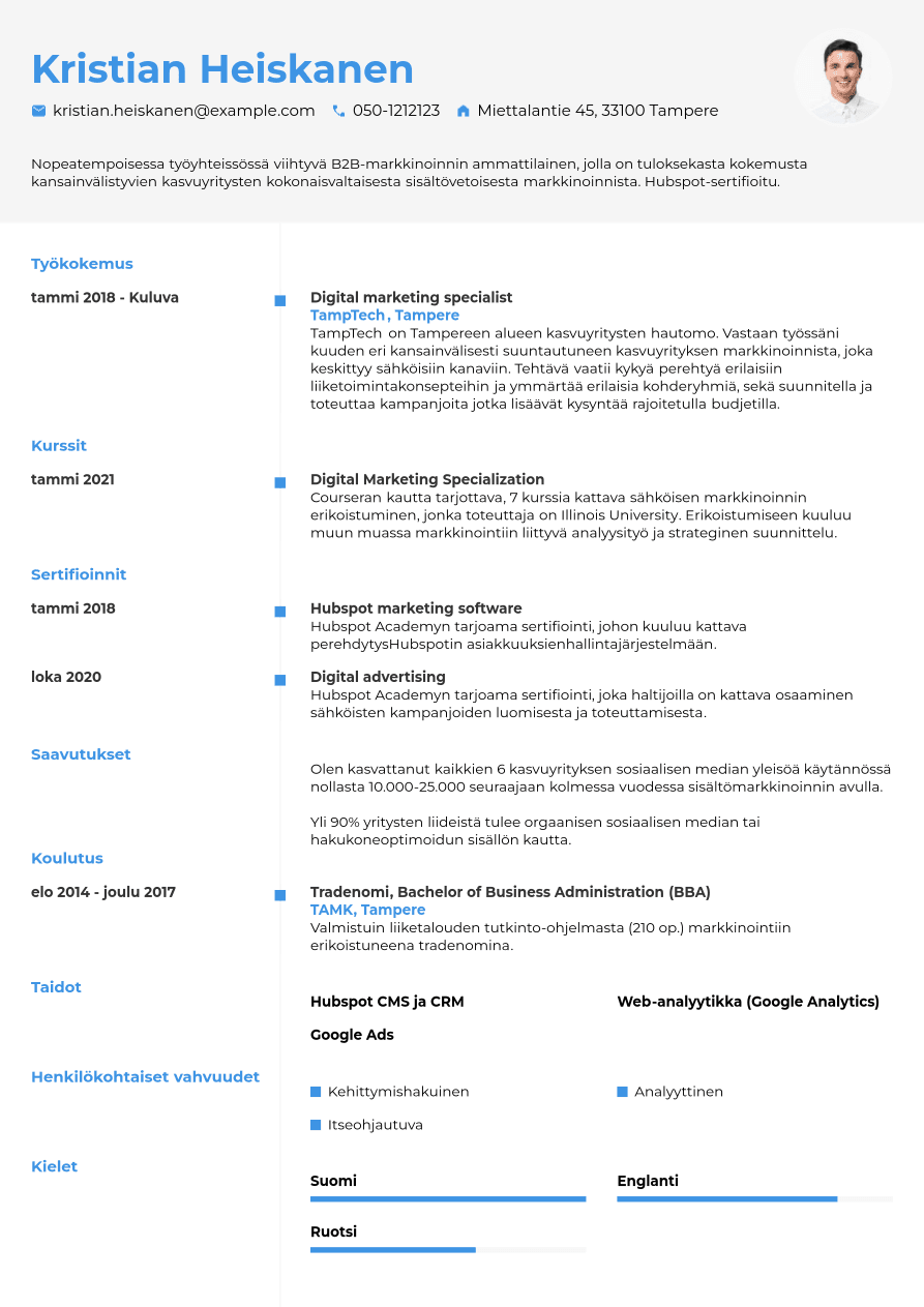CV mallipohjat CV fi